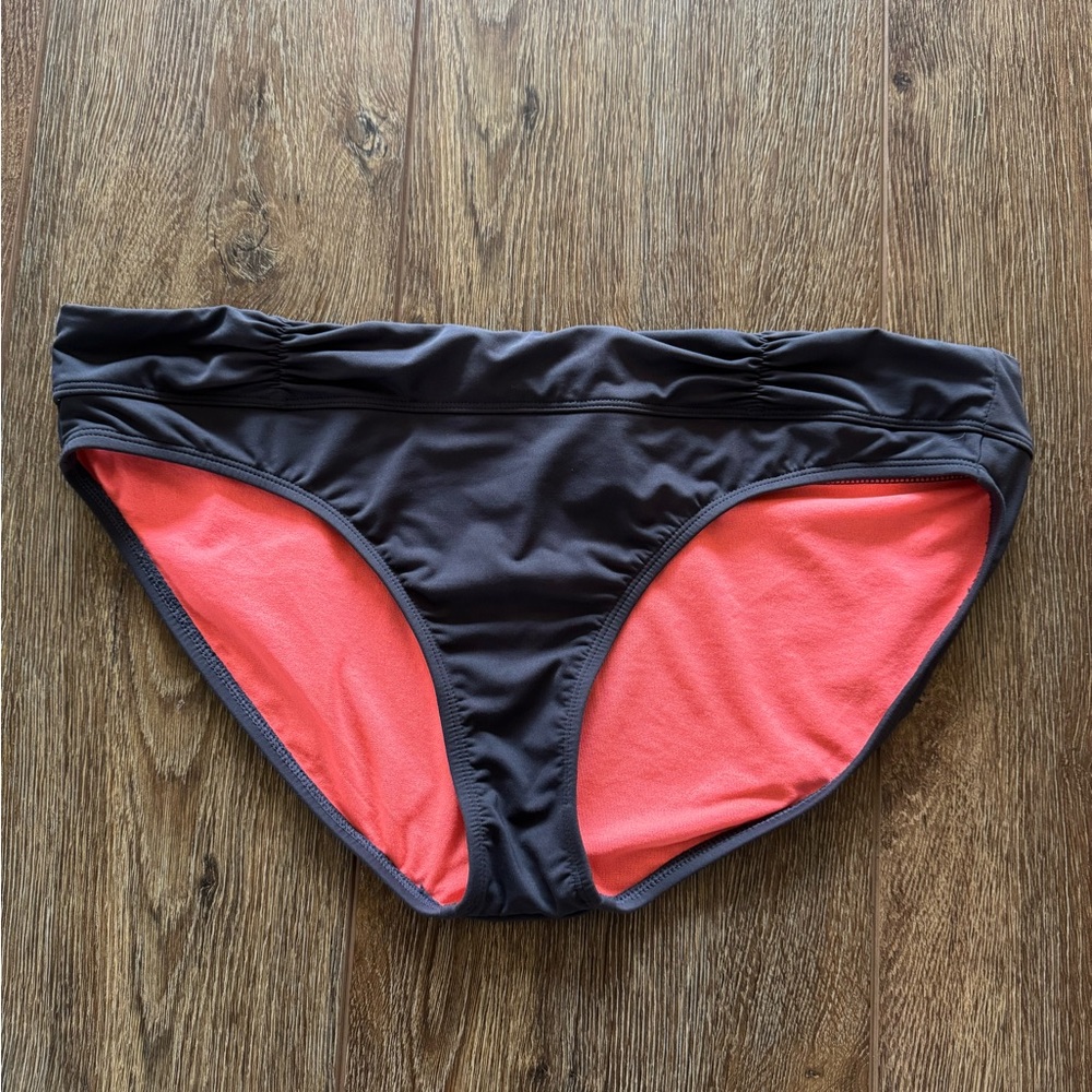 Athleta Medium Rise Swim Bottoms in Charcoal Gray